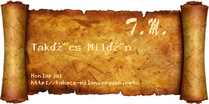 Takács Milán névjegykártya