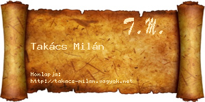 Takács Milán névjegykártya
